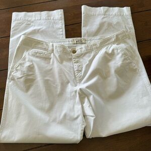 White Low Rise Boot cut pant